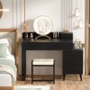 Aheaplus Makeup Vanity Set with Stool and LED Mirror, Modern Makeup Table Vanity Desk with 6 Storage Drawers - 4 of 4