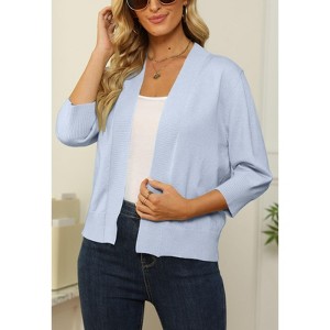 Clearlove Women's 3/4 Sleeve Cropped Cardigan Sweaters Open Front Bolero Short Shrugs - 1 of 1