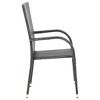 vidaXL Dining Chair Set of 6 Brown PE Rattan, Powder-Coated Steel - 4 of 4
