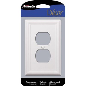 Amerelle Chelsea White 1 gang Stamped Steel Duplex Outlet Wall Plate 1 pk - 1 of 1
