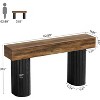 Tribesigns 63"Fluted Console Table, Farmhouse Entryway Table with Fluted Legs, Wood Entry Table for Hallway, Living Room, Black and Brown - 2 of 4