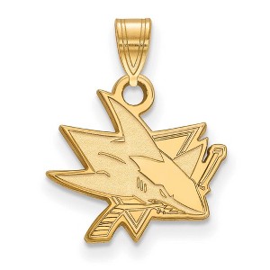Black Bow Jewelry 14k Yellow Gold San Jose Sharks NHL Small Pendant - 1 of 3