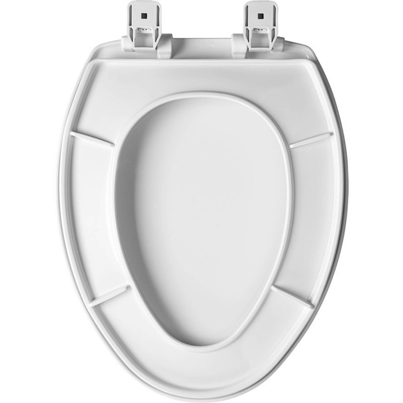 Caswell Never Loosen Elongated Antimicrobial Plastic Soft Close Toilet Seat White - Mayfair by Bemis, 4 of 7