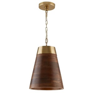 Capital Lighting Dodd 1 - Light Pendant in  Medium Wood/Matte Brass - 1 of 4
