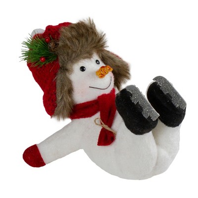 Northlight 10" Fallen Ice Skating Snowman Christmas Figure