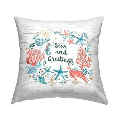 Stupell Industries Seas And Greetings Beach, 18 x 18