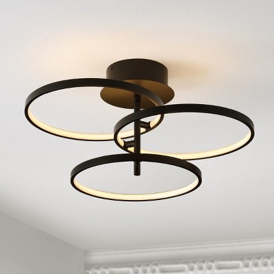Saretta Matte Black Aluminum LED Flush Mount Light