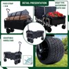 BEAFUP Foldable Beach Wagon Cart with 440lbs Capacity, Strapping System & 3pcs Waterproof Liners for Camping, Shopping & Families,Black - 2 of 4
