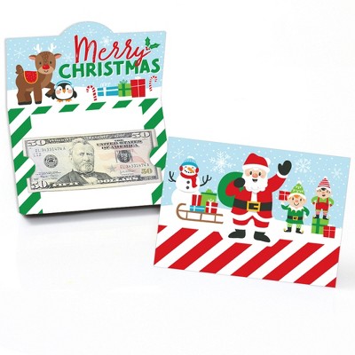 Big Dot of Happiness Very Merry Christmas - Holiday Santa Claus Party Money And Gift Card Holders - Set of 8