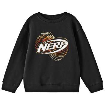 Nerf Twisted Logo Crew Neck Long Sleeve Black Boy's Sweatshirt