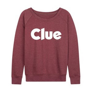 Women's - Clue - Clue Logo Lightweight French Terry Wide Neck Long Sleeve Graphic Shirt - 1 of 4