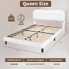 Queen Size Bed Frame with Headboard upholstered Bed Frame Teddy Soft Boucle Fabric Soft Cloud Marshmallow Shape Headboard No Box Spring Needed - 3 of 4