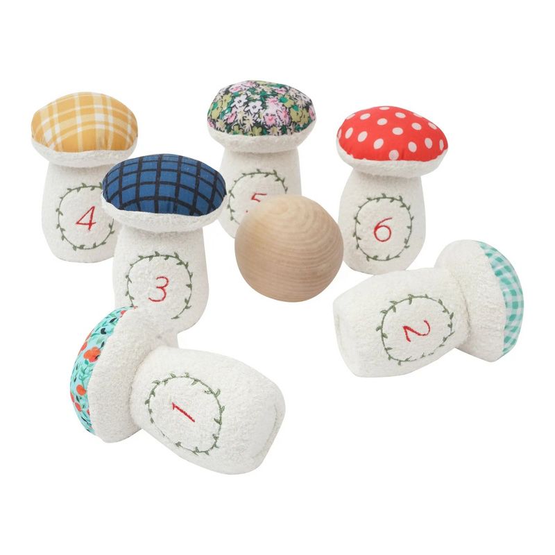 Manhattan Toy Decorative 8-Piece Soft Toadstool Junior Bowling Set for Kids 3 Years and Up, 4 of 10