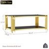 Dolonm Modern Luxury Black Coffee Table for Living Room, Gold Stainless Steel Leg Rectangle 8mm Thick Black - 3 of 4