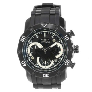 Invicta 22799 Men's Pro Diver Chronograph Black Dial Steel & Silicone Strap Watch - 1 of 4