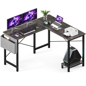 JIONJOY 50  Wide Reversible L-Shape Desk with Storage Bag | Black - 1 of 4