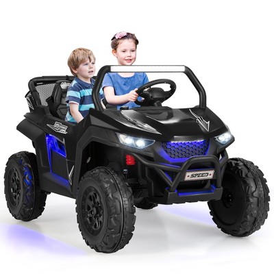 Black 12V 2-Seater Kids Ride-On UTV with Music and Lights