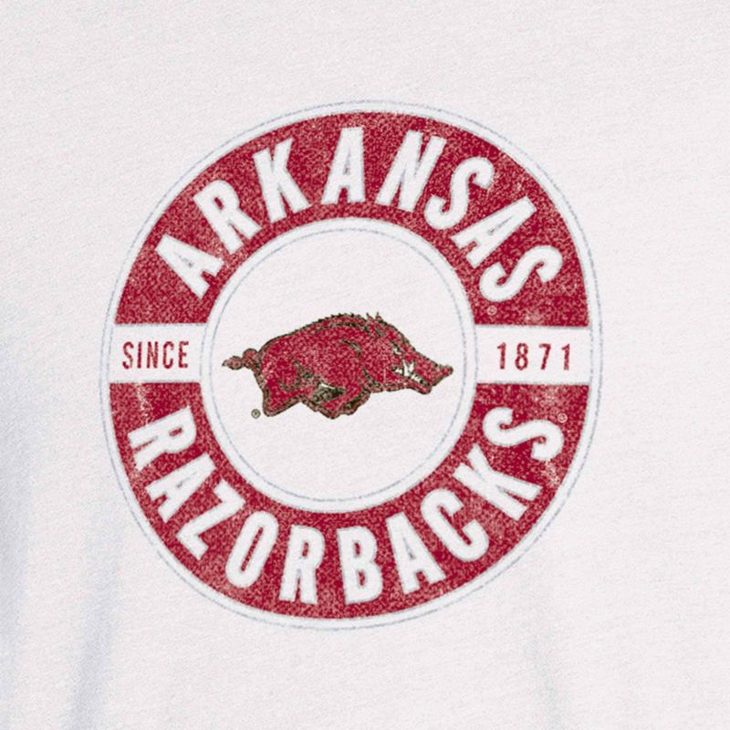 NCAA Arkansas Razorbacks Men&#39;s White Biblend T-Shirt, 3 of 4