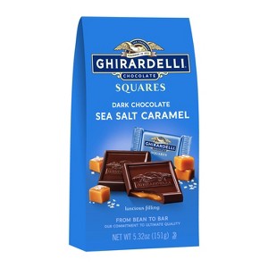 Ghirardelli Mother's Day Dark Chocolate Sea Salt Caramel Candy SQUARES Medium Bag - 5.32oz - 1 of 4