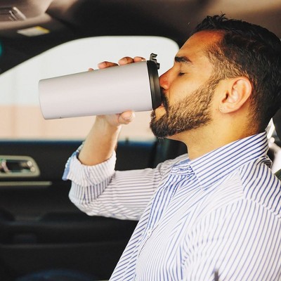 Black Triple Insulated Stainless Steel Travel Tumbler with Straw