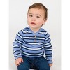 RuggedButts Baby Boys Knit Long Sleeve 2-Button Henley Bodysuit - 3 of 4