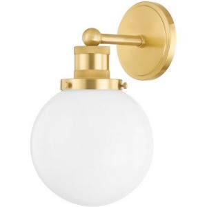 Mitzi Beverly 1 - Light Wall Light in  Aged Brass Opal Glossy Shade - 1 of 1