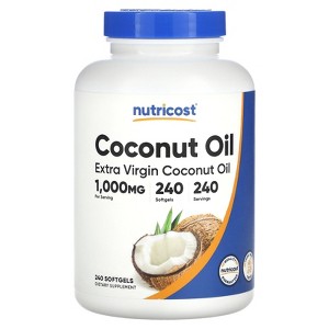 Nutricost Extra Virgin Coconut Oil, 1,000 mg, 240 Capsules - 1 of 2