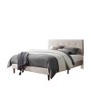 Gulches FULL Size Platform Bed Frame - Upholstered Adjustable Headboard,Beige, Wood Slats Support for Bedroom - 4 of 4