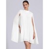 Allegra K Women's Loose Flowy Cloak Sleeve Cape Pleated Chiffon Dress - 4 of 4