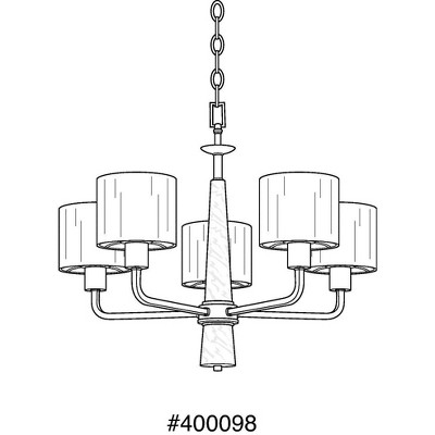 Palacio Vintage Gold Chandelier with White Silk Shades