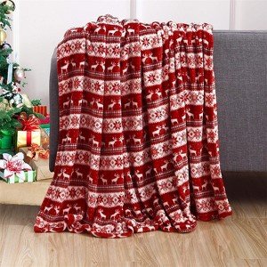 Comfort Flannel Blanket Super Soft Christmas Prints Throw Blanket Christmas Gift. - 1 of 4