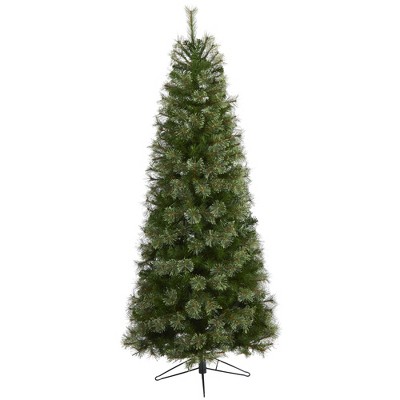 Nearly Natural 6.5-ft Cashmere Slim Artificial Christmas Tree with 660 Bendable Branches