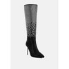 Orymple Shiny Rhinestone Studded Calf Boots - 2 of 4