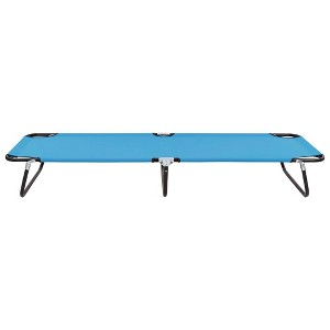 vidaXL Sun Lounger Turquoise Blue Powder-Coated Steel Standard - 1 of 4