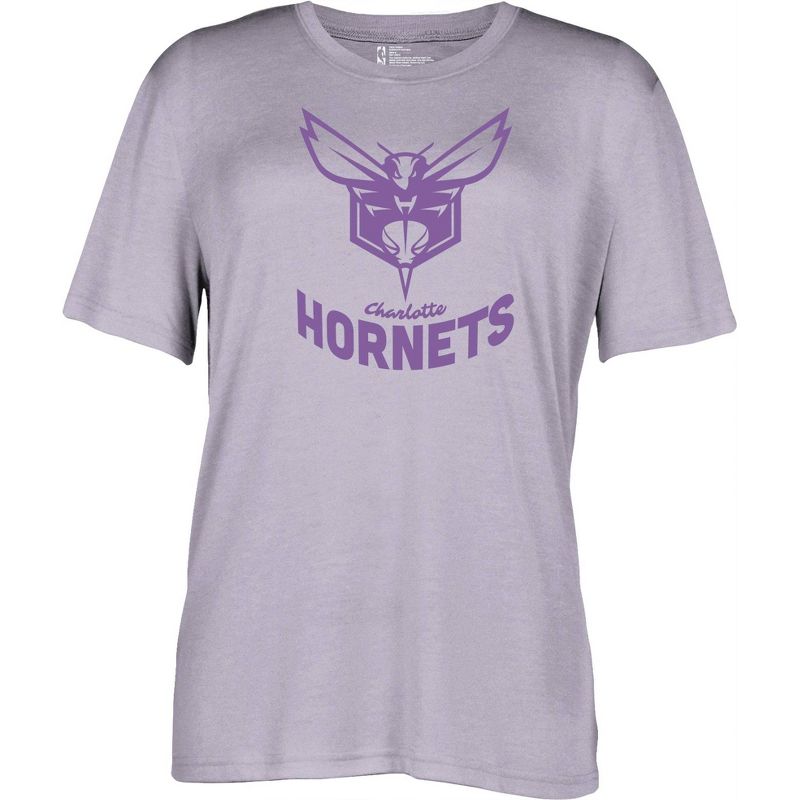 NBA Charlotte Hornets Women&#39;s Short Sleeve Vintage Logo Tonal Crew T-Shirt, 1 of 5