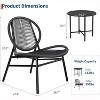 Acekool 3-Piece Outdoor Patio Bistro Set,Powder-Coated Steel Chairs & Side Table, Weather-Resistant Black Furniture for Garden, Balcony, Backyard - 3 of 4