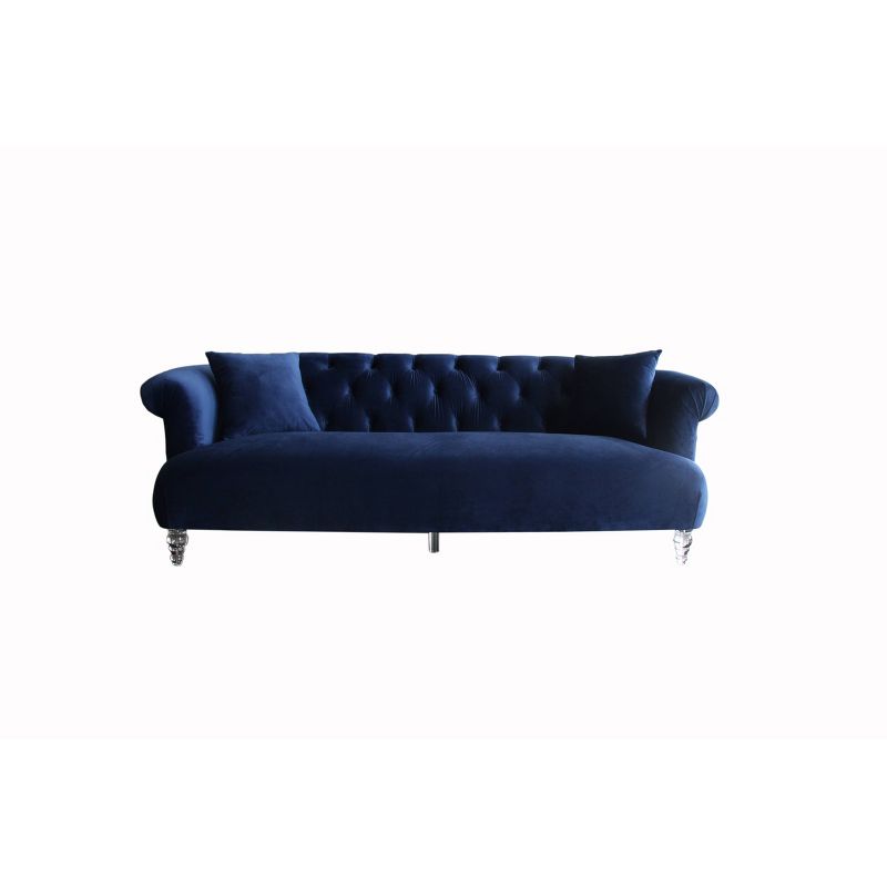 Elegance Contemporary Loveseat Sofas Blue/Acrylic - Armen Living, 6 of 7