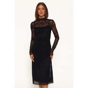 Tammy Long Sleeve Lace Midi Dress - Black XXS : Target
