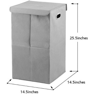 Oumilen Foldable Laundry Hamper Basket with Lid and Removable Liner, Gray - 1 of 1