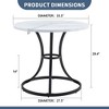 FURNIinspire Dining Tables Modern Minimalist Circular Dining Table, Dining Table End Table With Marble Textured Pattern Desktop, White, 33"*33"*29" - 3 of 4