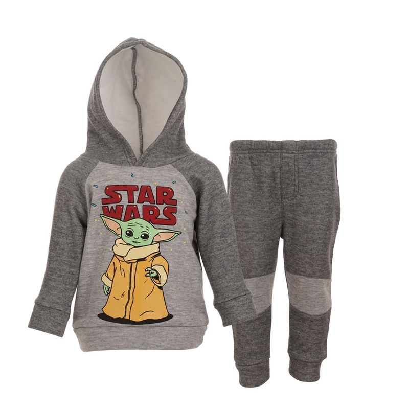 Star Wars The Mandalorian Baby Yoda Little Boys Fleece Hoodie & Pants Set , 1 of 4