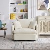 ModernLuxe Oversized Swivel Accent Chair with Ottoman, 360° Rotation Wide Seat Chenille Chair with 3 Pillows for Living Room - 2 of 4
