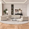 6 Seater 3pcs Linen Chesterfield Couches, Armchair Loveseat Sofa Set Tufted Couch for Living Room -Morden Fort - 2 of 4
