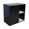 35" Cat Litter Box Furniture Enclosure with Scratch Pad,Modern Hidden Cat House Cabinet,Durable Wood Design – LAOTIES - 2 of 4