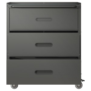 Vynxaria Utility Storage Cabinets - Heavy-Duty Mobile Tool Organizer with 3 Drawers, 29.53"W x 34.65"H x 16.54"D, Black/Gray - 1 of 4