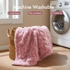 Sapphtopaz 50"x60" Ruched Faux Fur Blanket, Ultra-Soft Comfy Throw Blanket for Bed, Reversible Solid Faux Fur Oeko-Tex Bedding for Bedroom - 3 of 4