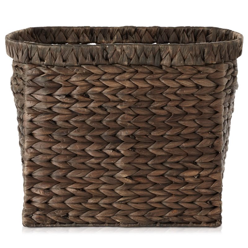 Casafield Magazine Holder Basket with Handles - Oval Water Hyacinth Storage Bin for Bathroom, Home Office, 4 of 8