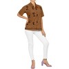 LA LEELA Women's Casual Solid Short Sleeve Blouse Shirt TShirts Button Up Dress Tops Tee Shirts Hawaiian Blouses for Women - 4 of 4