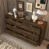 Hitow 6 Drawer Horizontal Dresser Woodgrain and Black Handles for Living Room Storage - image 3 of 4