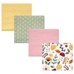 Hudson Baby Infant Girl Cotton Flannel Receiving Blankets, Fall Botanical, One Size - 1 of 4